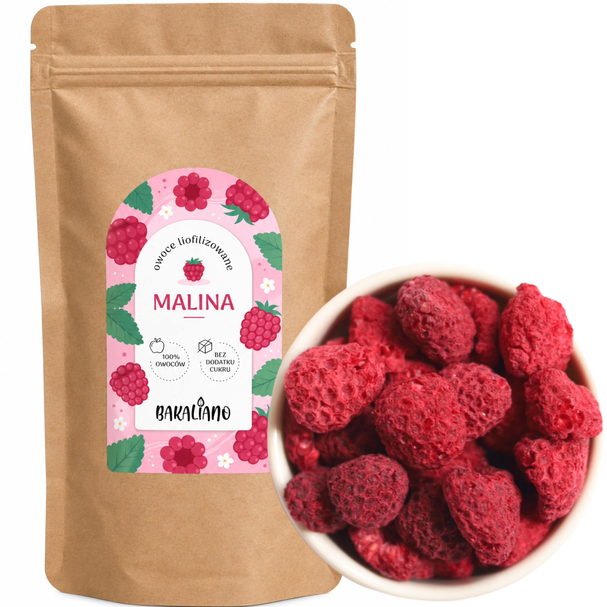 Maliny liofilizowane 20g,